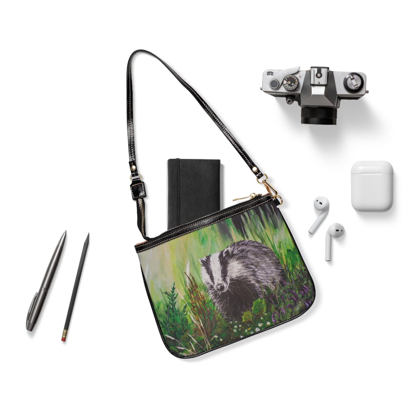 Mrs. Badger out Foraging Small Shoulder Bag