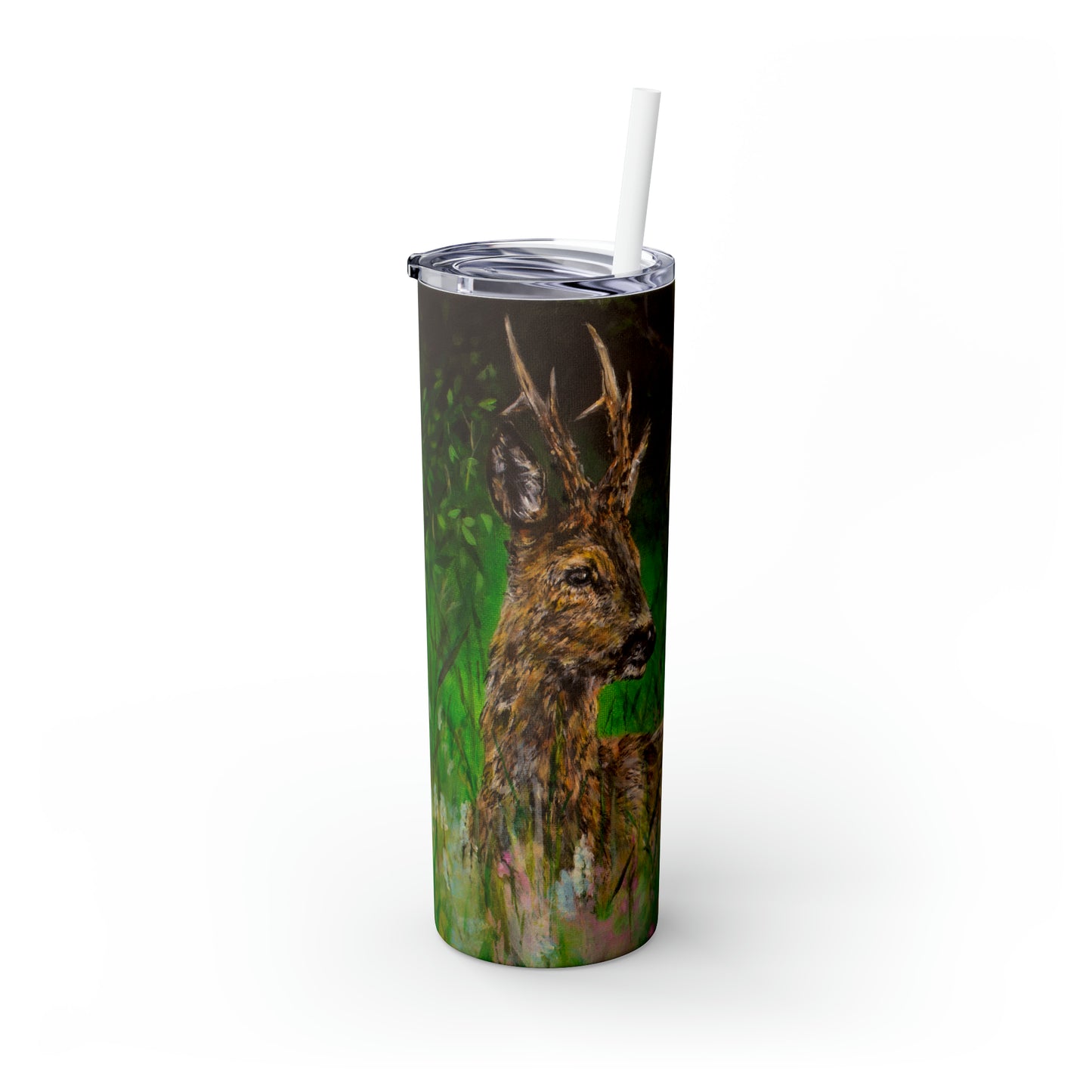 Midsomer Stag Skinny Tumbler with Straw, 20oz