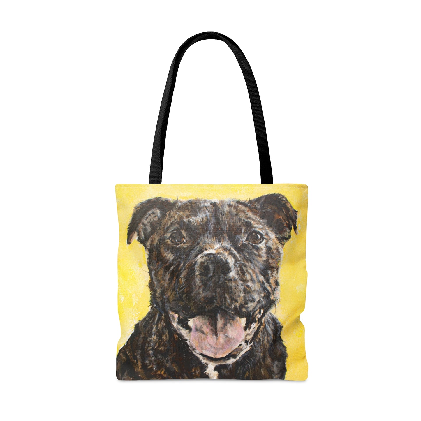 Brindle Staffordshire Bull Terrier, Staffie, Portrait AOP Tote Bag