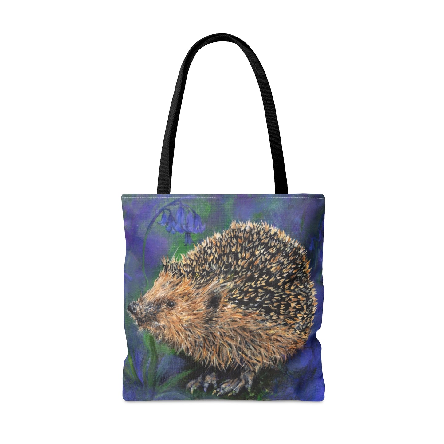 Mr Snuffles the Hedgehog in the Bluebells AOP Tote Bag