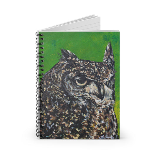 African Spotted Eagle Owl Spiral Notebook - Ruled Line