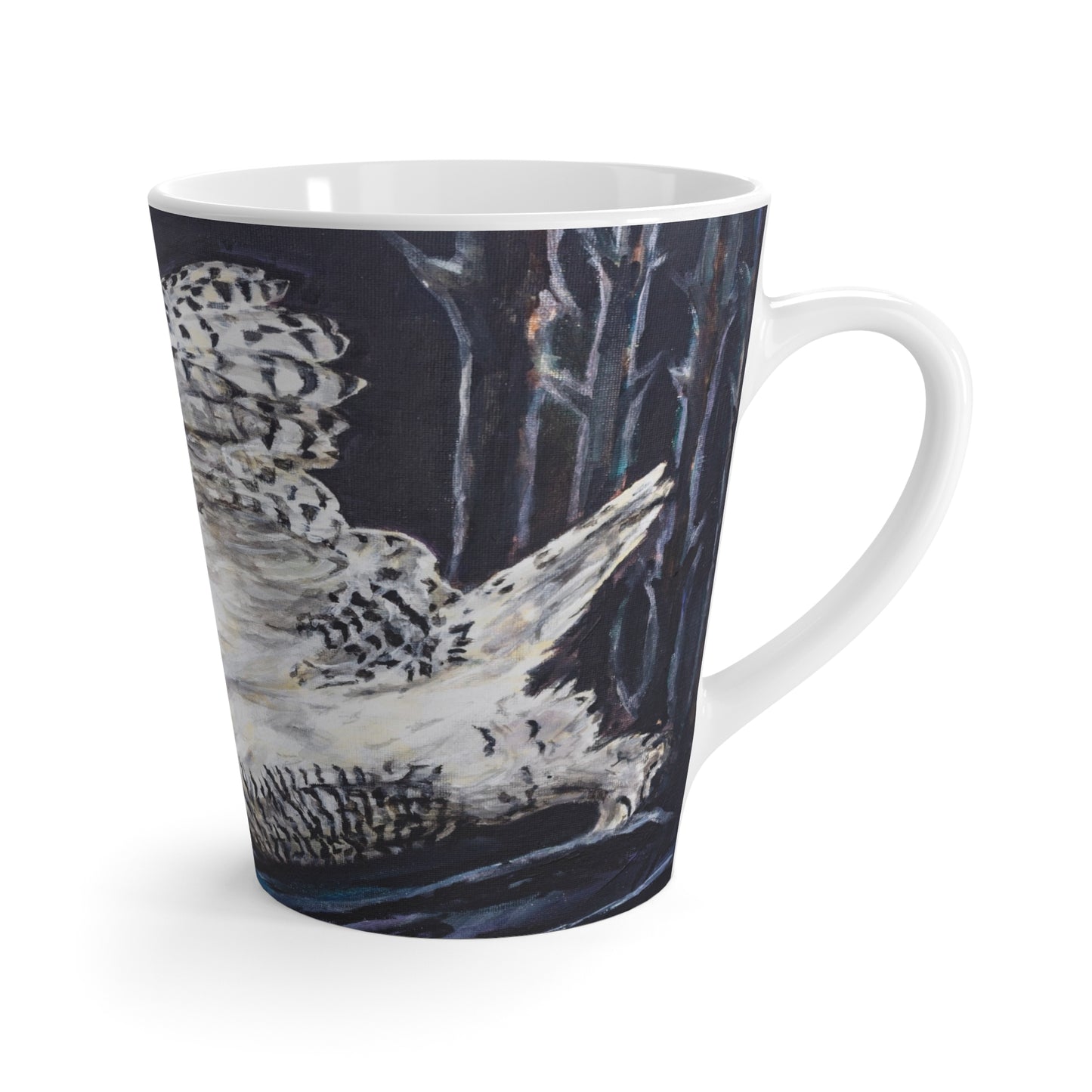 Aurora Snowy Owl under the Northern Lights Latte Mug