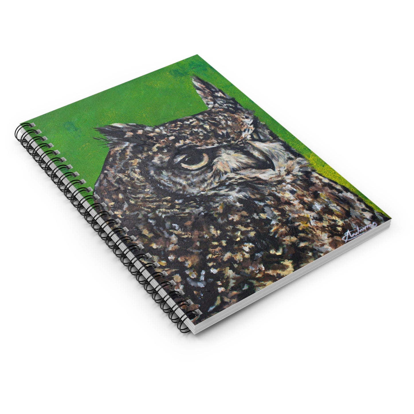 African Spotted Eagle Owl Spiral Notebook - Ruled Line