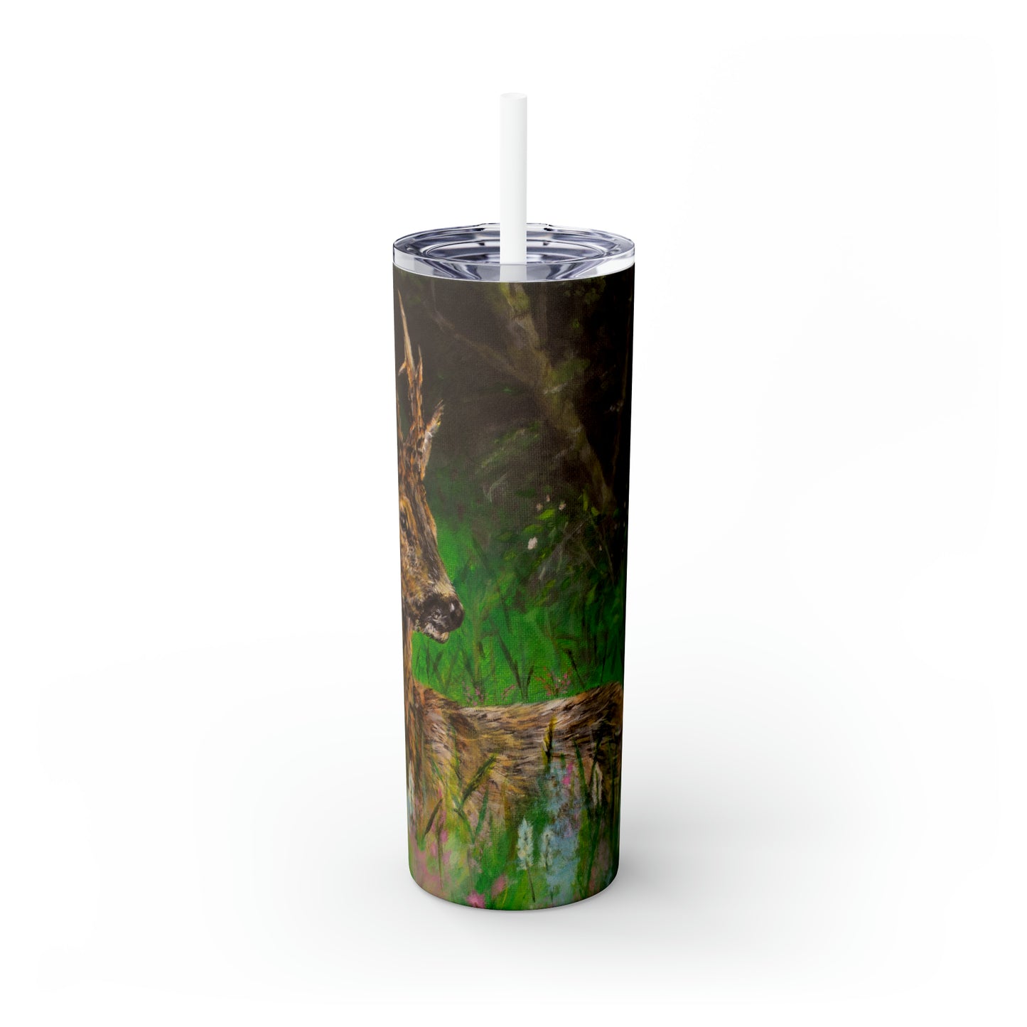 Midsomer Stag Skinny Tumbler with Straw, 20oz