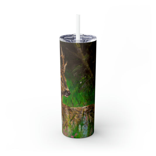 Midsomer Stag Skinny Tumbler with Straw, 20oz