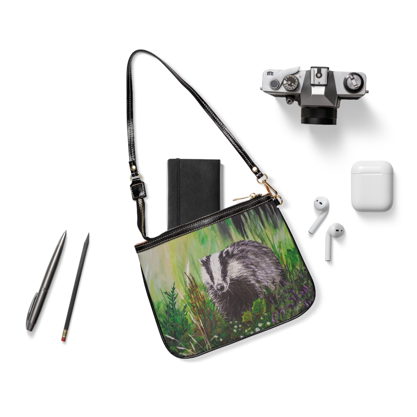 Mrs. Badger out Foraging  Small Shoulder Bag