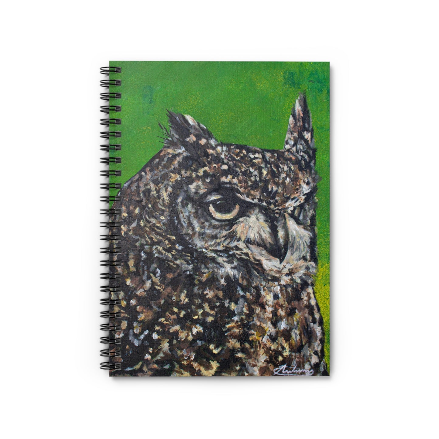 African Spotted Eagle Owl Spiral Notebook - Ruled Line